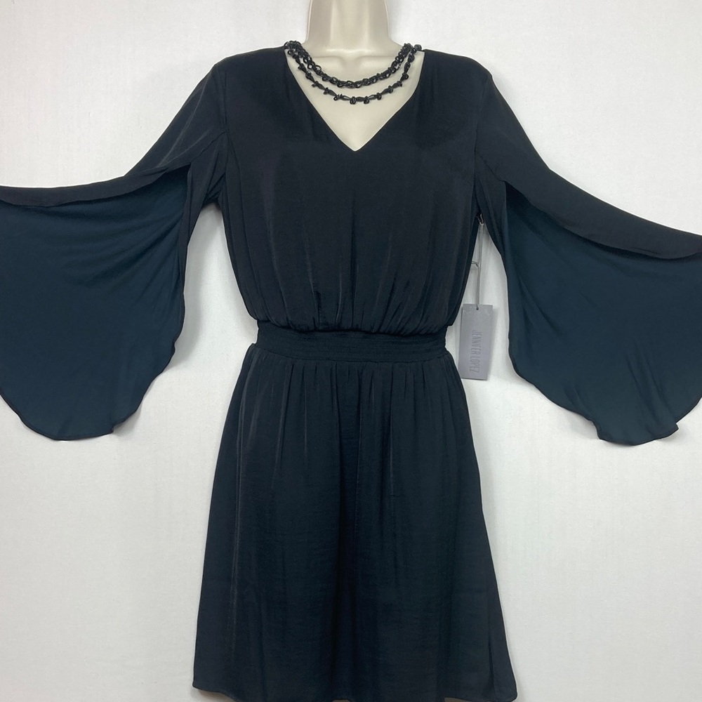 Jennifer Lopez Black V-Neck Long Sleeve Bell Dress $4.99 shipping